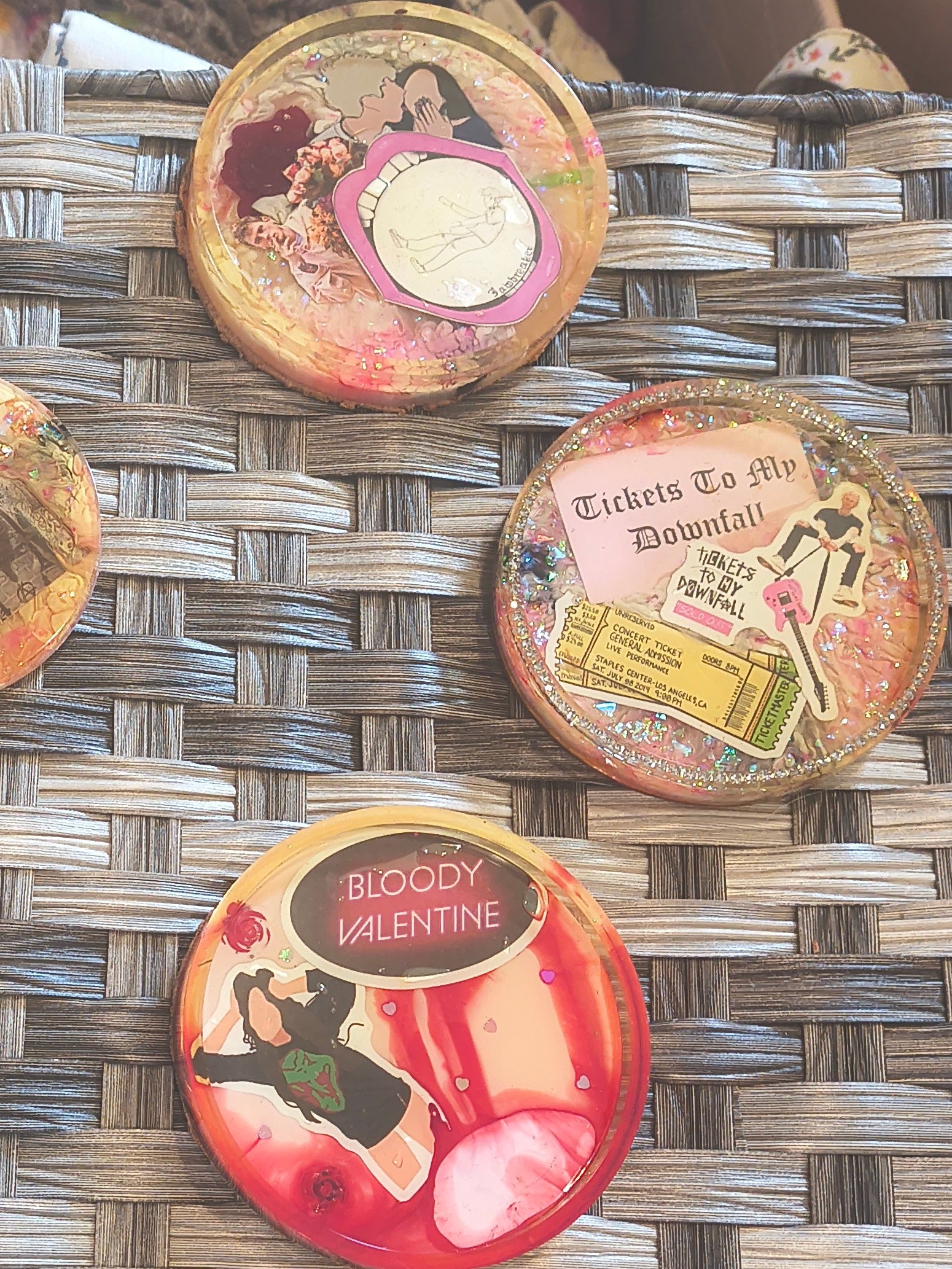 Custom Hand Made Coasters - Large Set of 3