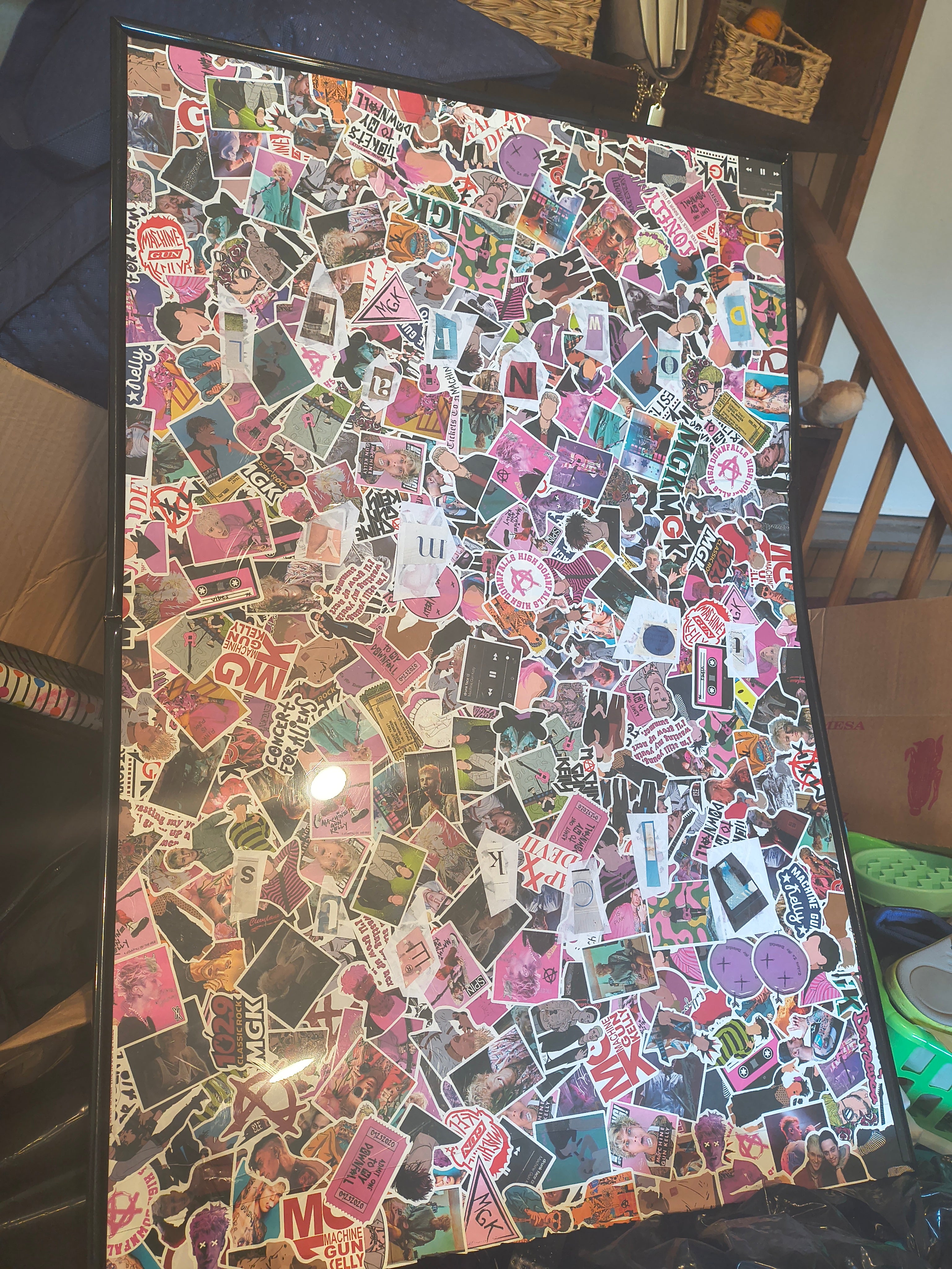 Framed Hand-Made mgk Sticker Poster