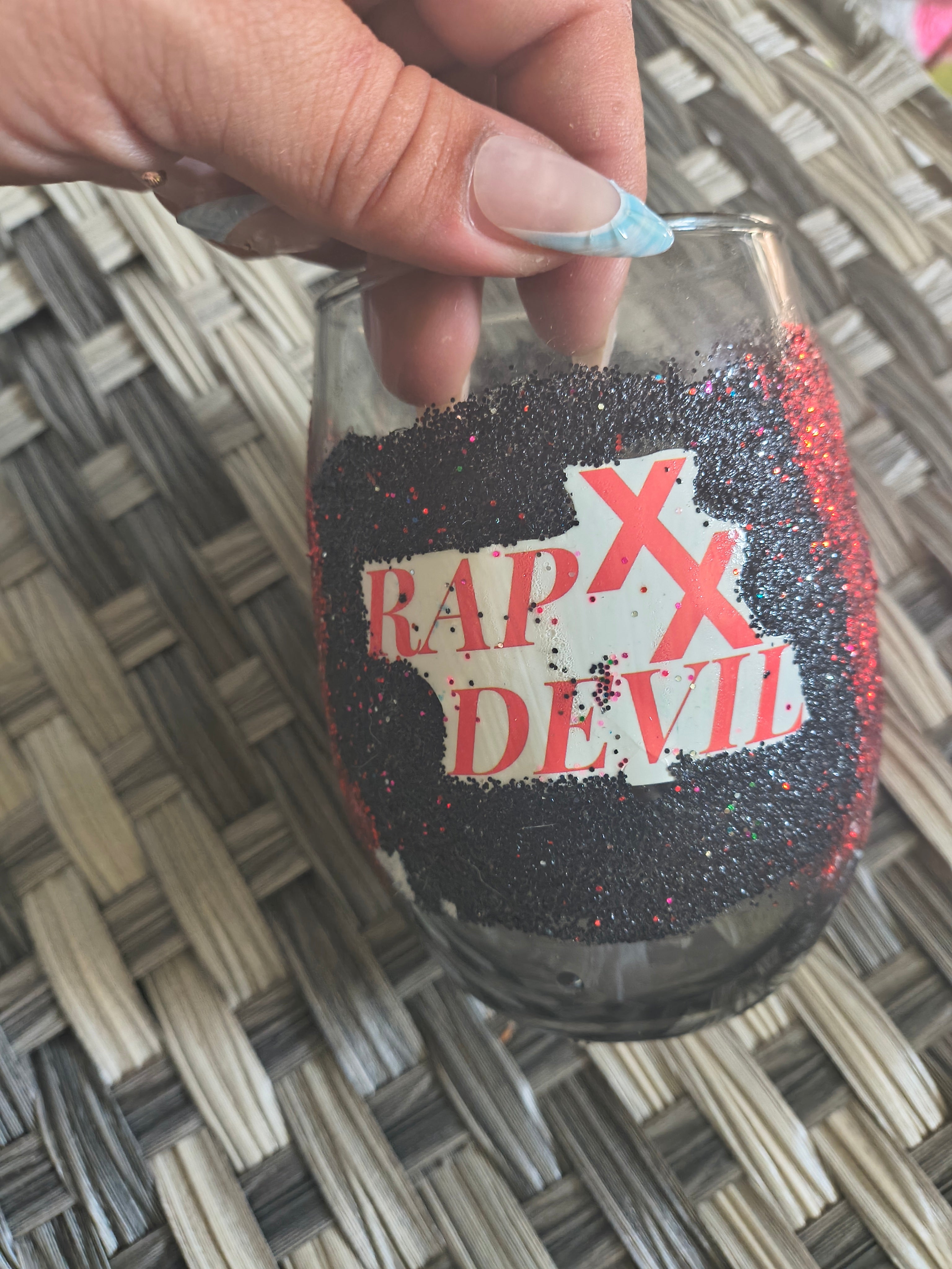 mgk Rap Devil Stemless Wine Glass