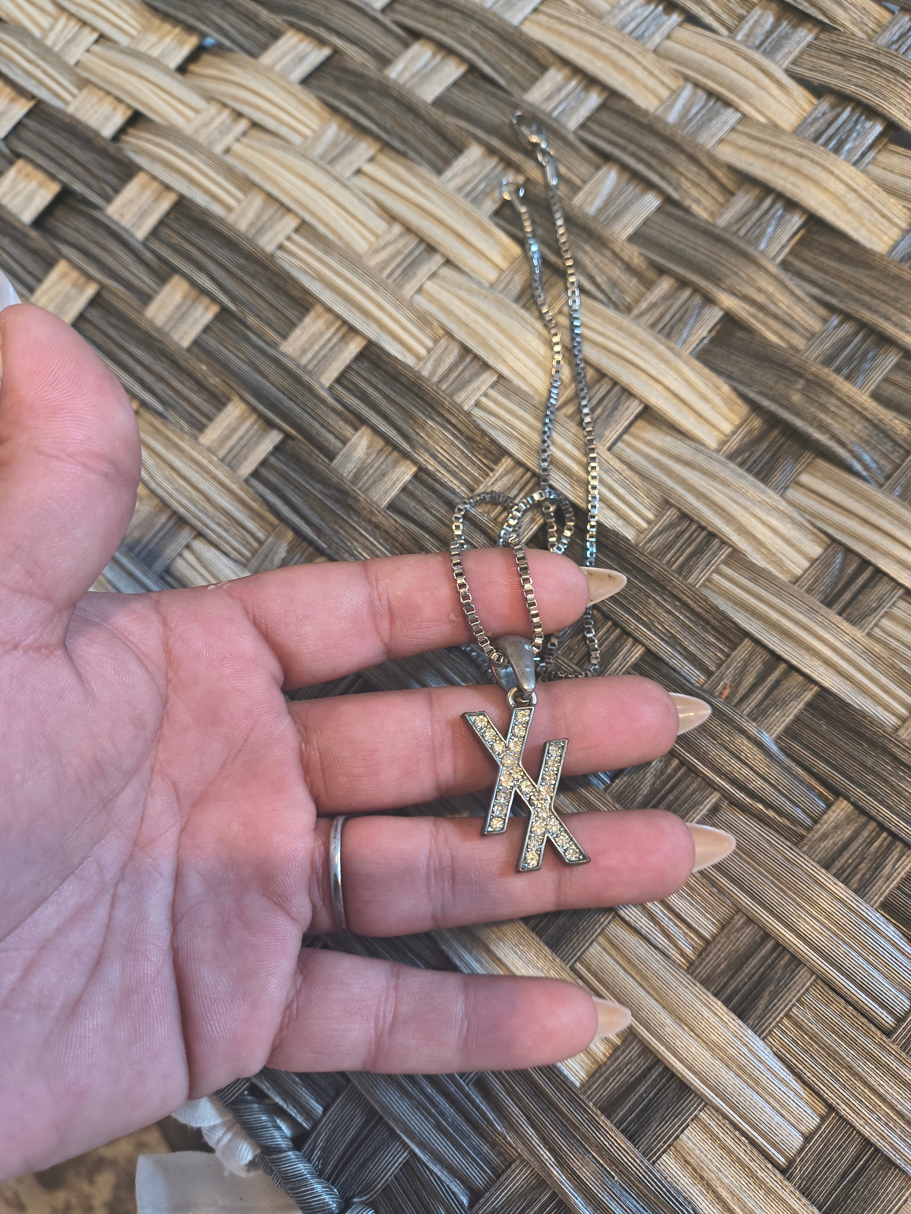 XX pendant and chain necklace